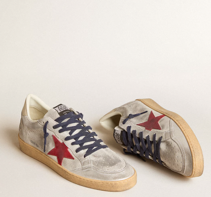 Ball Star in suede laminato con stella in suede e talloncino in pelle