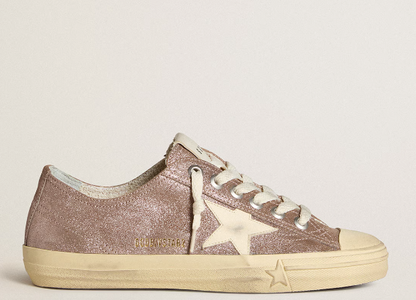 V-Star in suede laminato marrone chiaro con stella in pelle crema