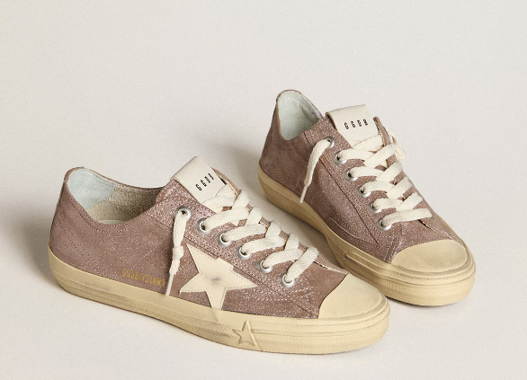 V-Star in suede laminato marrone chiaro con stella in pelle crema