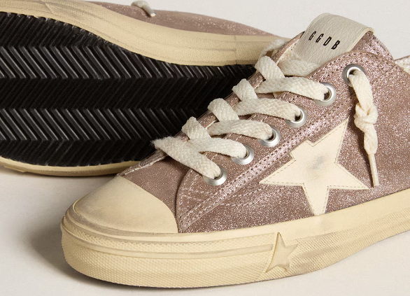 V-Star in suede laminato marrone chiaro con stella in pelle crema