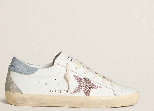 Super-Star LTD con stella in glitter multicolori e talloncino in suede