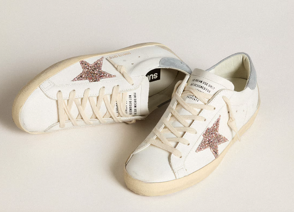 Super-Star LTD con stella in glitter multicolori e talloncino in suede