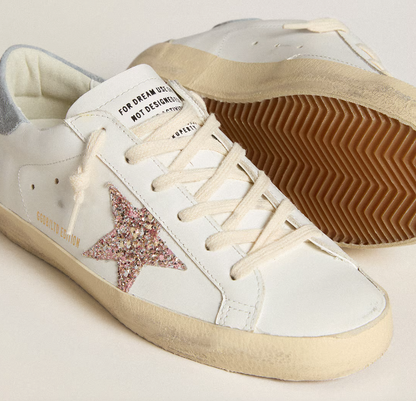 Super-Star LTD con stella in glitter multicolori e talloncino in suede